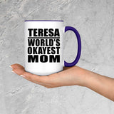 Teresa World's Okayest Mom - 15oz Accent Mug Purple