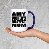 Amy World's Okayest Mum - 15oz Accent Mug Purple