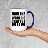 Darlene World's Okayest Mum - 15oz Accent Mug Purple