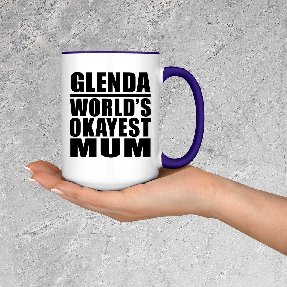 Glenda World's Okayest Mum - 15oz Accent Mug Purple
