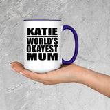 Katie World's Okayest Mum - 15oz Accent Mug Purple