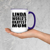 Linda World's Okayest Mum - 15oz Accent Mug Purple