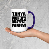 Tanya World's Okayest Mum - 15oz Accent Mug Purple