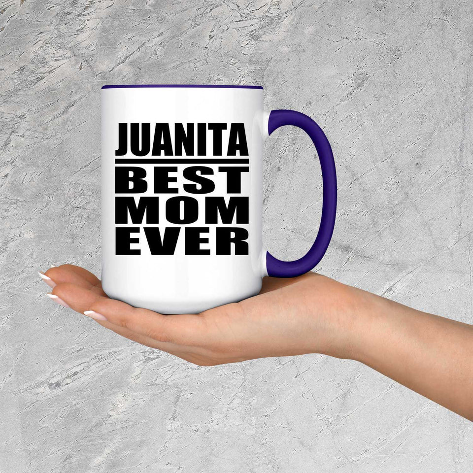 Juanita Best Mom Ever - 15oz Accent Mug Purple