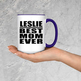 Leslie Best Mom Ever - 15oz Accent Mug Purple