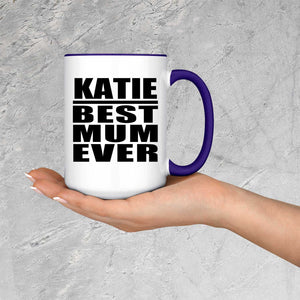 Katie Best Mum Ever - 15oz Accent Mug Purple