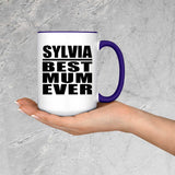 Sylvia Best Mum Ever - 15oz Accent Mug Purple