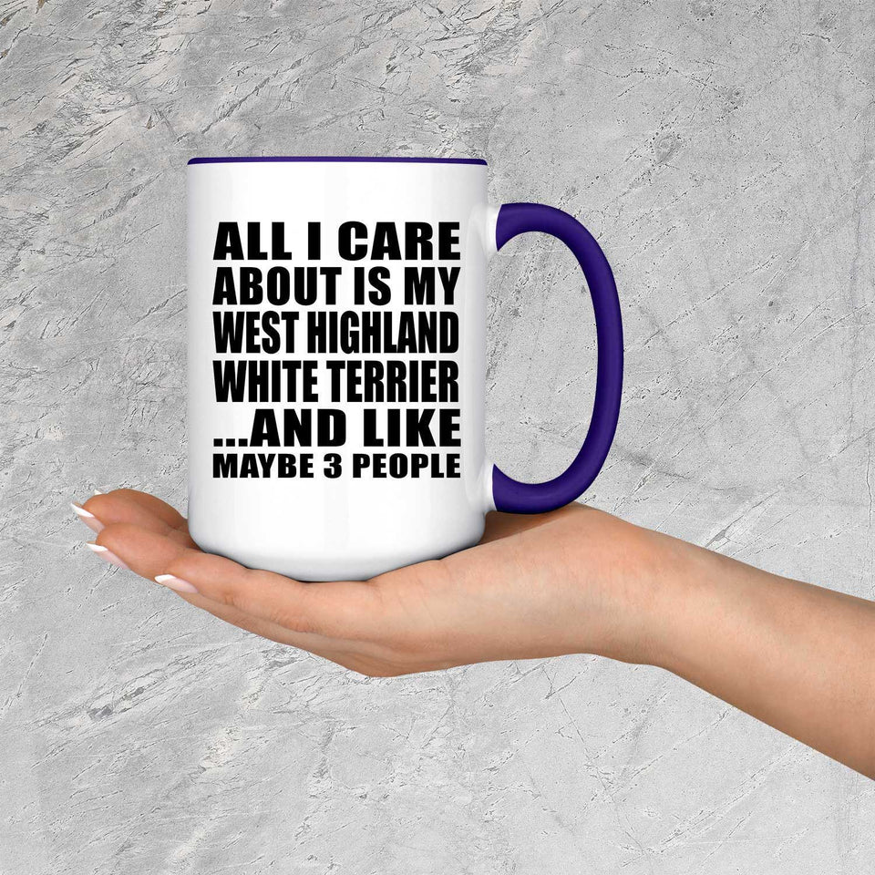 All I Care About Is My West Highland White Terrier - 15oz Accent Mug Purple