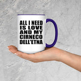 All I Need Is Love And My Cirneco Dell'etna - 15oz Accent Mug Purple