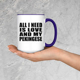 All I Need Is Love And My Pekingese - 15oz Accent Mug Purple