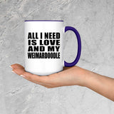 All I Need Is Love And My Weimardoodle - 15oz Accent Mug Purple