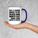 All I Care About Is My Black And White Cat - 15oz Accent Mug Purple