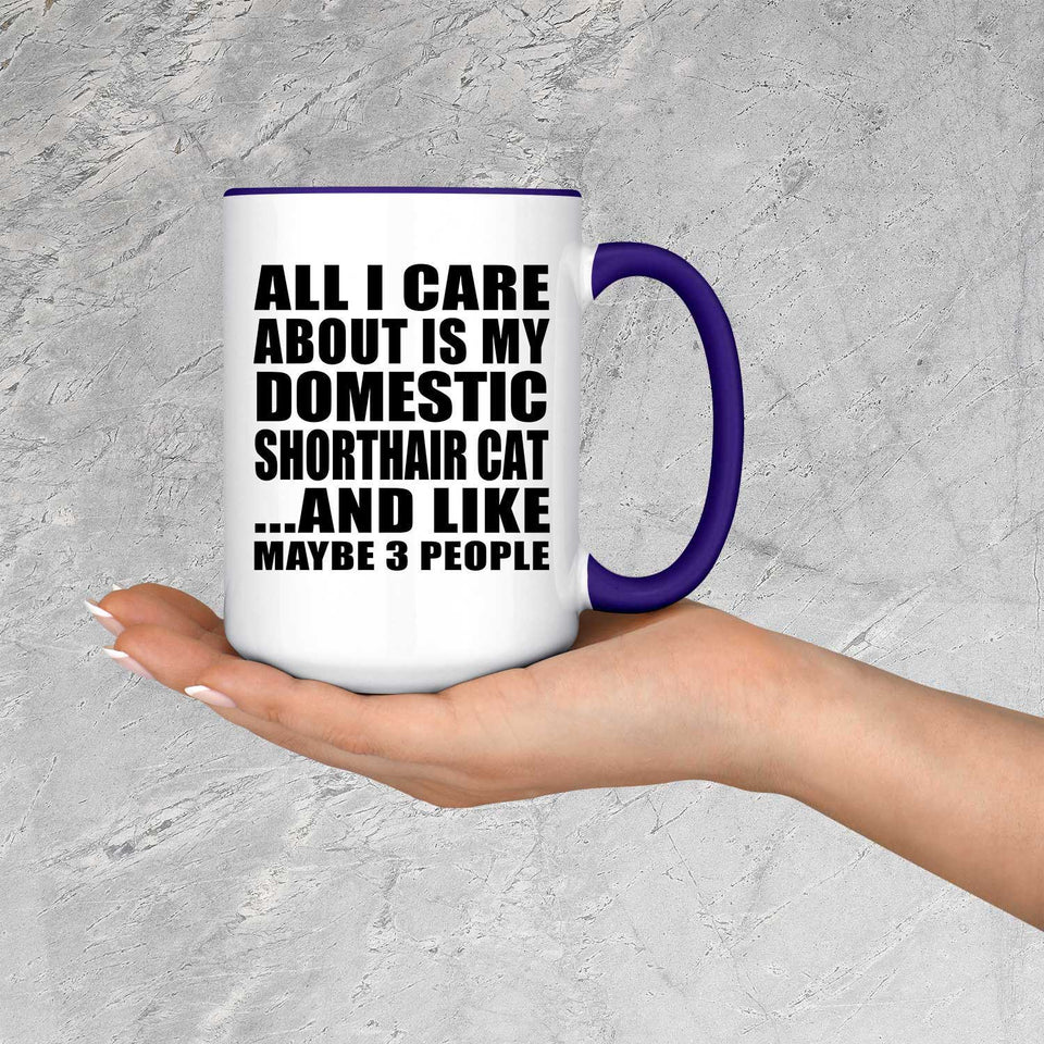 All I Care About Is My Domestic Shorthair Cat - 15oz Accent Mug Purple