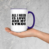 All I Need Is Love And My Lykoi - 15oz Accent Mug Purple