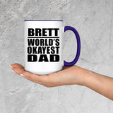Brett World's Okayest Dad - 15oz Accent Mug Purple