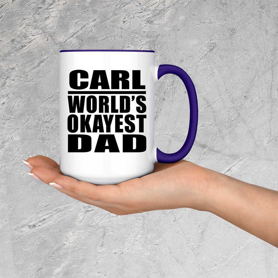 Carl World's Okayest Dad - 15oz Accent Mug Purple