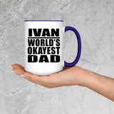 Ivan World's Okayest Dad - 15oz Accent Mug Purple