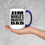 Jim World's Okayest Dad - 15oz Accent Mug Purple