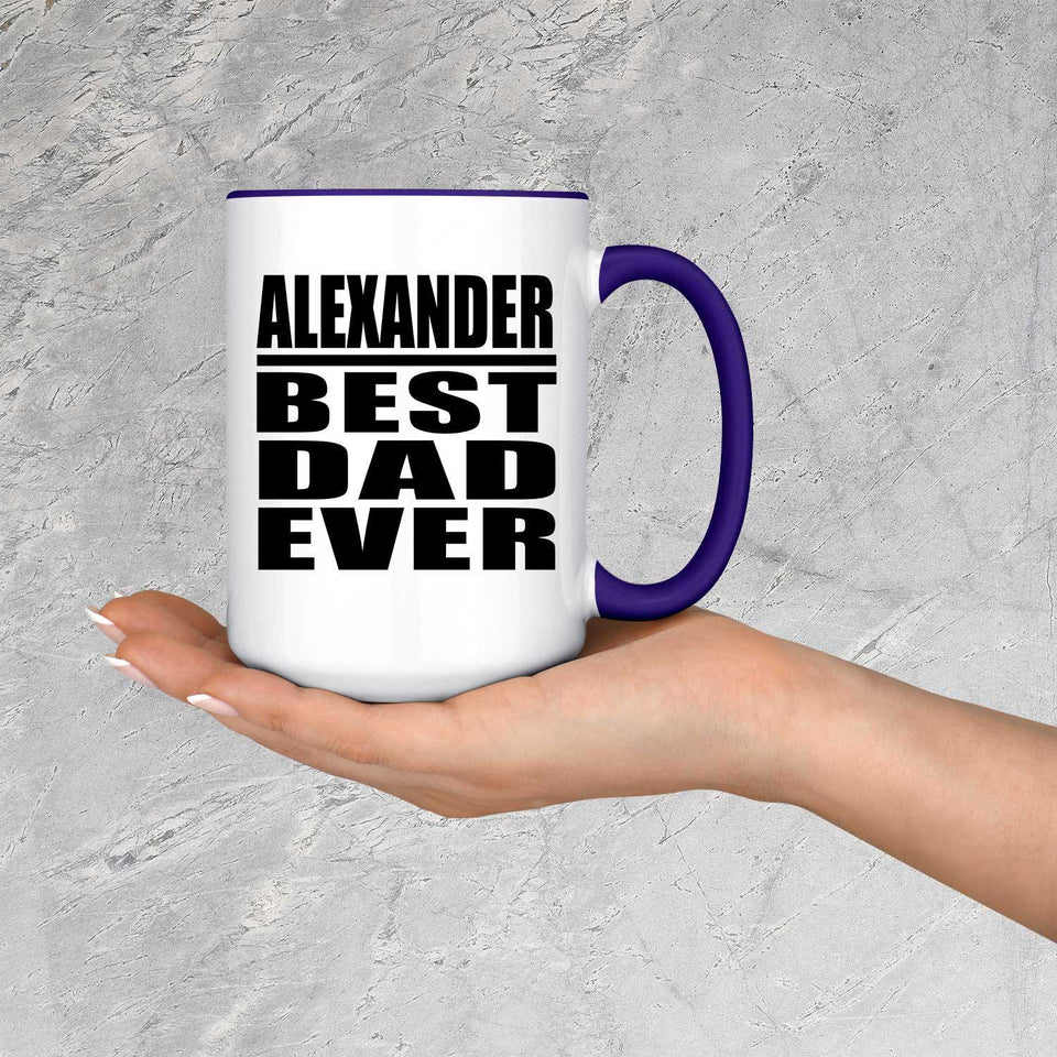 Alexander Best Dad Ever - 15oz Accent Mug Purple