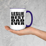 Leslie Best Dad Ever - 15oz Accent Mug Purple