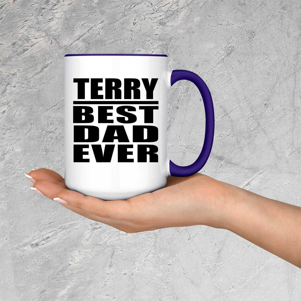 Terry Best Dad Ever - 15oz Accent Mug Purple