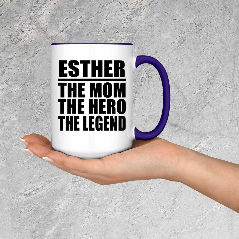 Esther The Mom The Hero The Legend - 15oz Accent Mug Purple