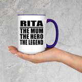 Rita The Mum The Hero The Legend - 15oz Accent Mug Purple