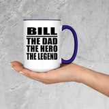 Bill The Dad The Hero The Legend - 15oz Accent Mug Purple