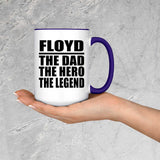 Floyd The Dad The Hero The Legend - 15oz Accent Mug Purple