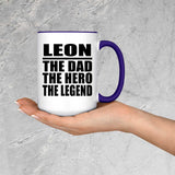 Leon The Dad The Hero The Legend - 15oz Accent Mug Purple