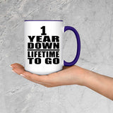 1st Anniversary 1 Year Down Lifetime To Go - 15oz Accent Mug Purple