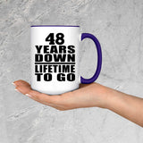 48th Anniversary 48 Years Down Lifetime To Go - 15oz Accent Mug Purple