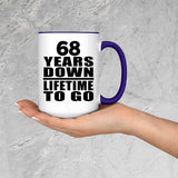68th Anniversary 68 Years Down Lifetime To Go - 15oz Accent Mug Purple