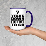 7th Anniversary 7 Years Down Lifetime To Go - 15oz Accent Mug Purple