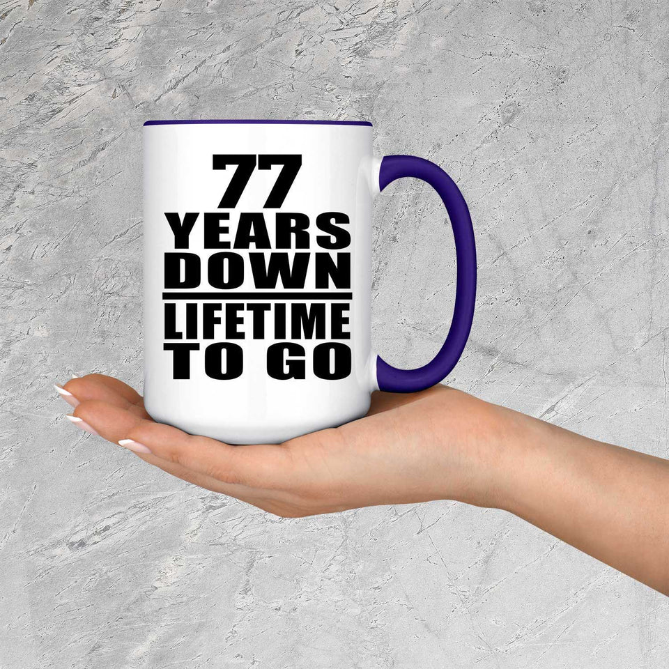 77th Anniversary 77 Years Down Lifetime To Go - 15oz Accent Mug Purple