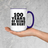 100th Anniversary 100 Years Of Being Mr Right - 15oz Accent Mug Purple