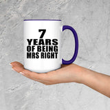 7th Anniversary 7 Years Of Being Mrs Right - 15oz Accent Mug Purple