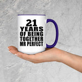 21st Anniversary 21 Years Of Being Mr Perfect - 15oz Accent Mug Purple