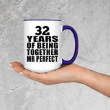 32nd Anniversary 32 Years Of Being Mr Perfect - 15oz Accent Mug Purple