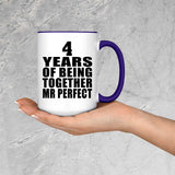 4th Anniversary 4 Years Of Being Mr Perfect - 15oz Accent Mug Purple