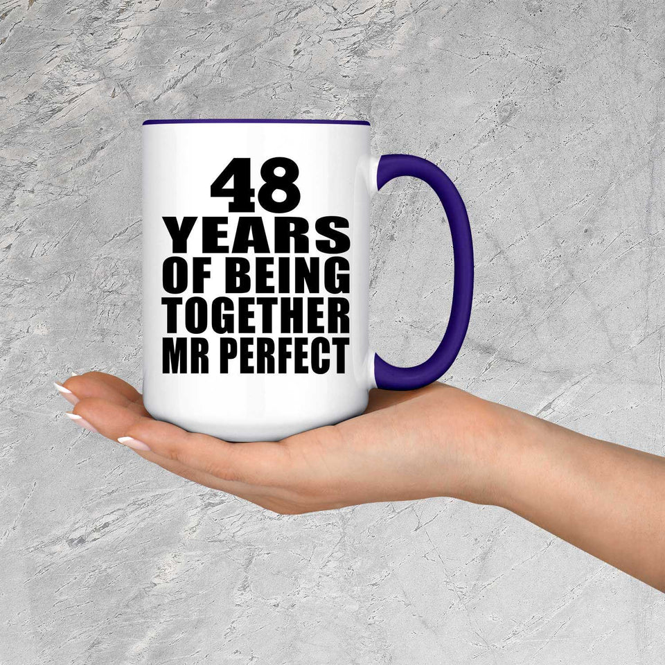48th Anniversary 48 Years Of Being Mr Perfect - 15oz Accent Mug Purple