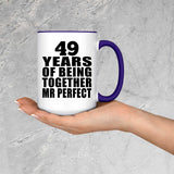 49th Anniversary 49 Years Of Being Mr Perfect - 15oz Accent Mug Purple