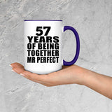 57th Anniversary 57 Years Of Being Mr Perfect - 15oz Accent Mug Purple