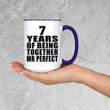 7th Anniversary 7 Years Of Being Mr Perfect - 15oz Accent Mug Purple