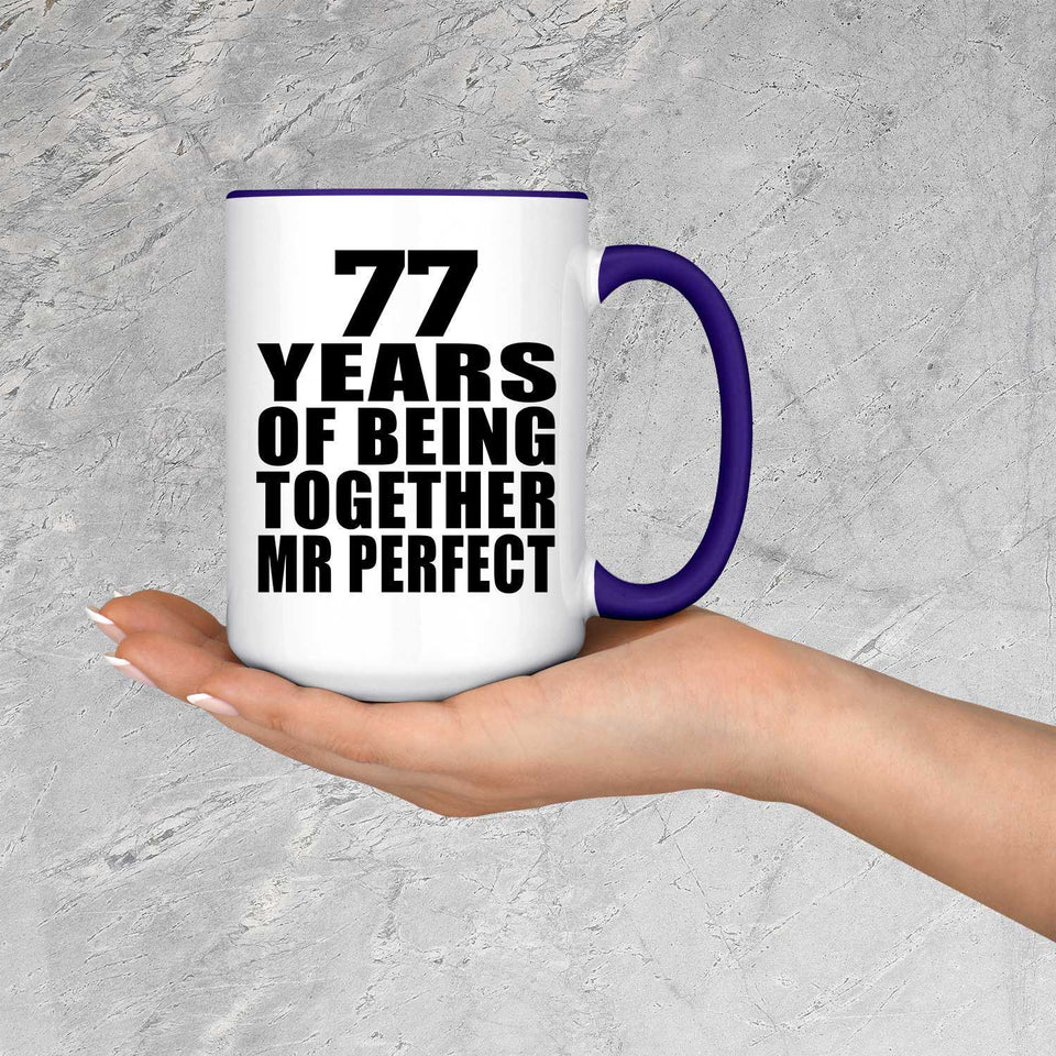 77th Anniversary 77 Years Of Being Mr Perfect - 15oz Accent Mug Purple