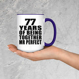 77th Anniversary 77 Years Of Being Mr Perfect - 15oz Accent Mug Purple
