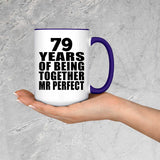 79th Anniversary 79 Years Of Being Mr Perfect - 15oz Accent Mug Purple