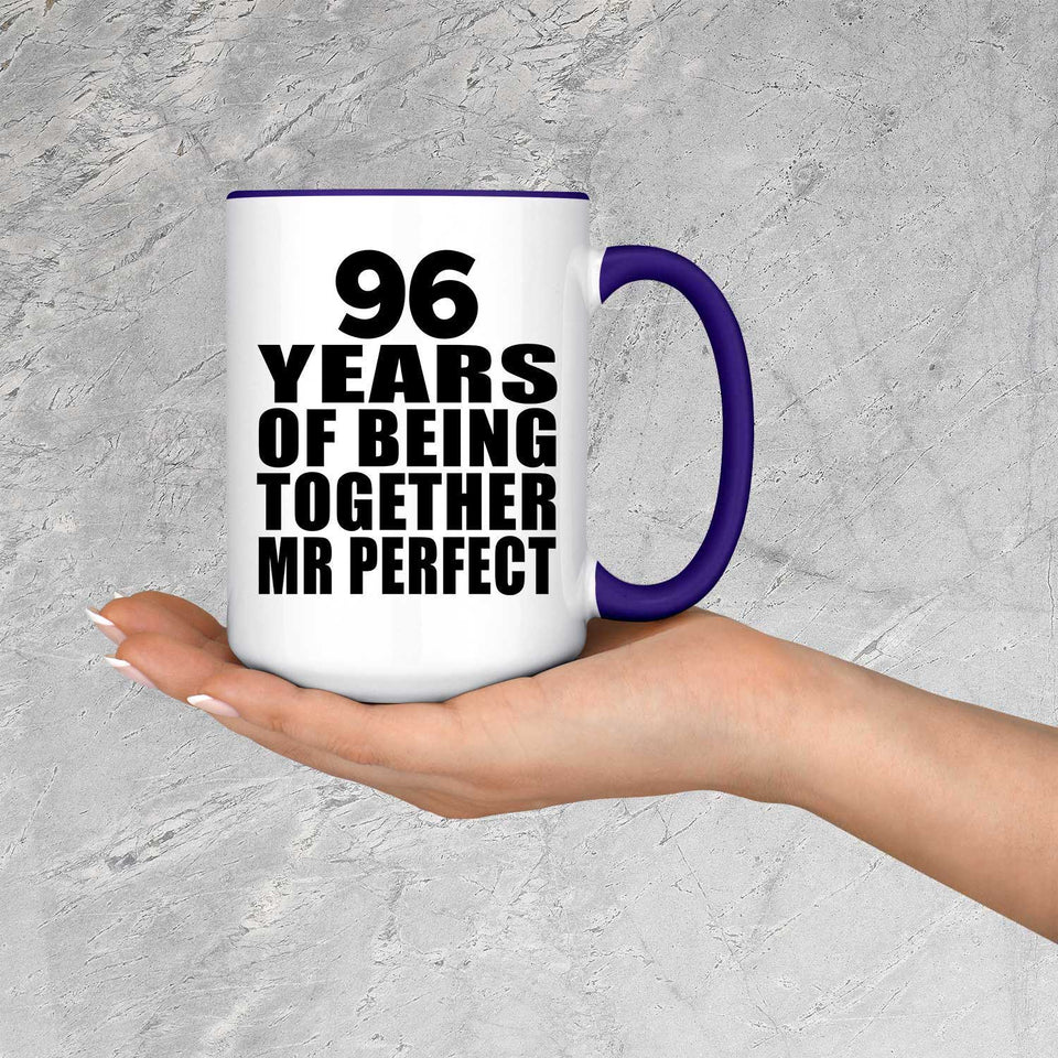 96th Anniversary 96 Years Of Being Mr Perfect - 15oz Accent Mug Purple