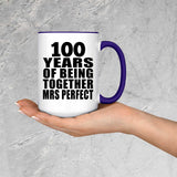 100th Anniversary 100 Years Of Being Mrs Perfect - 15oz Accent Mug Purple