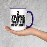 2nd Anniversary 2 Years Of Being Mrs Perfect - 15oz Accent Mug Purple
